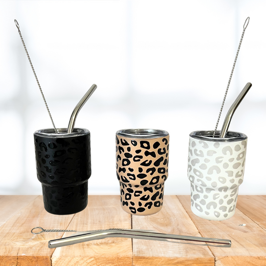 Cheetah print mini tumblers, Set of 3 mini tumblers