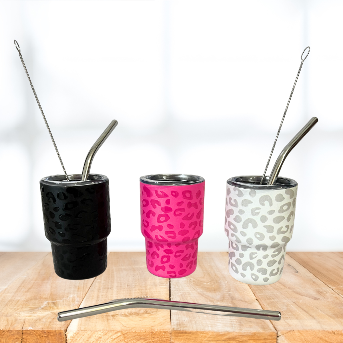 Cheetah print mini tumblers, Set of 3 mini tumblers
